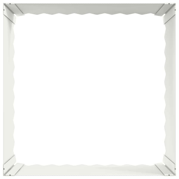 Kant för gräsmatta 4 st 60 x 60 x 35 cm Stål Vit