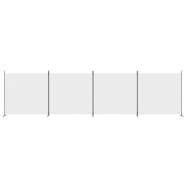 Rumsavdelare 4 paneler vit 698x180 cm tyg