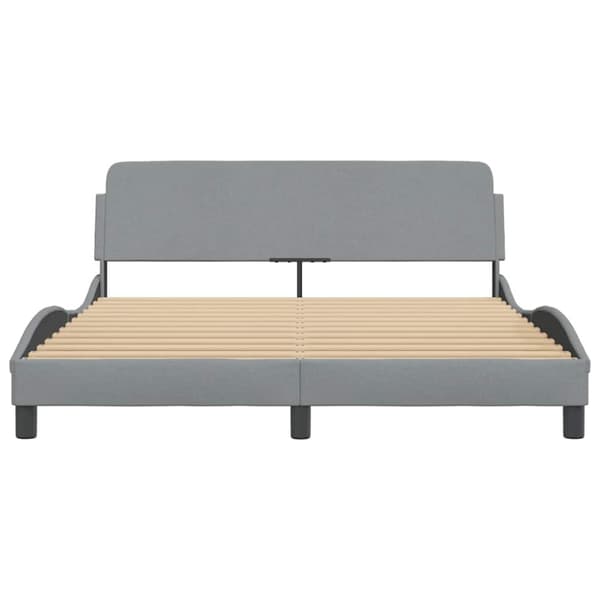 Bed Frame "Dover" Light Grey 152x203 cm Fabric