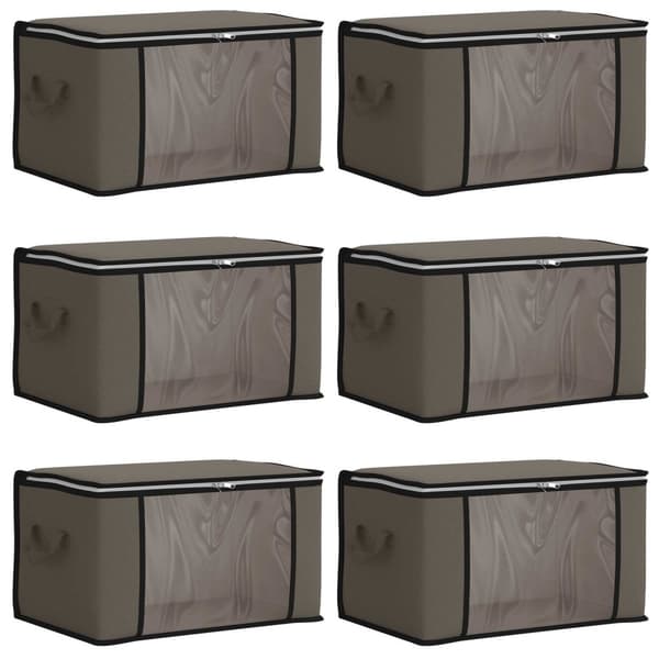 Förvaringslåda med transparent sidofönster 6 pcs Grå