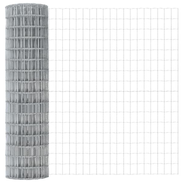 Stängsel med stolpe Silver 1,2 x 10 m Stål
