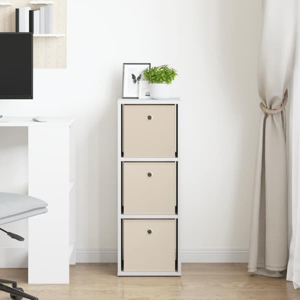 Sideboard med låda Vit 30,5 x 27 x 84,5 cm