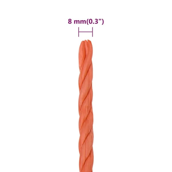 Rep orange 8 mm 250 m polypropylen