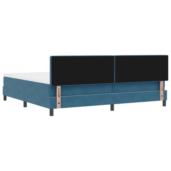 Bäddfjäder med madrass Mörkblå 200 x 200 cm Sammet