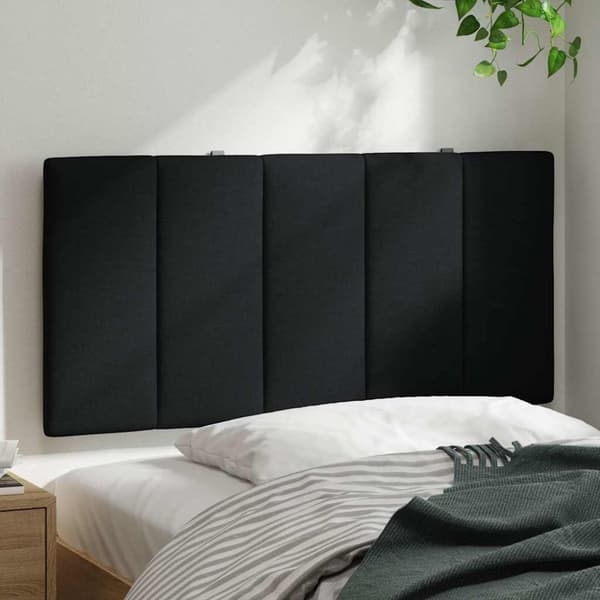 Headboard Cushion "Hanko" Black 100 cm Fabric