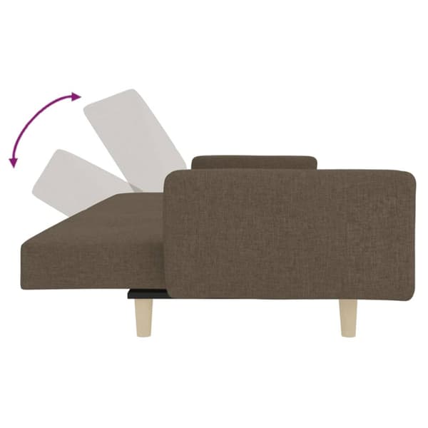 Bäddsoffa 2-sits med två kuddar taupe tyg
