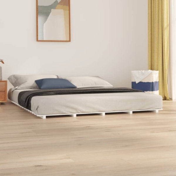 Sängram vit 180x200 cm massiv furu