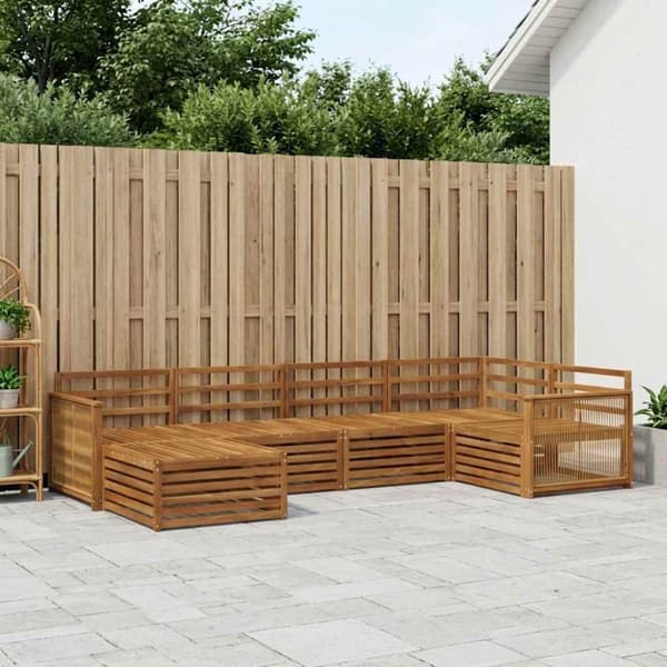 Utomhussoffset 6 pcs Naturlig