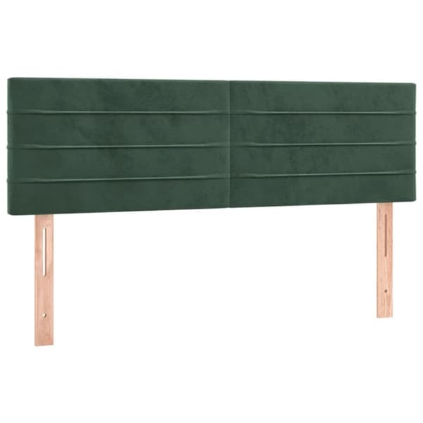 Ramsäng med madrass mörkgrön 140x190 cm sammet