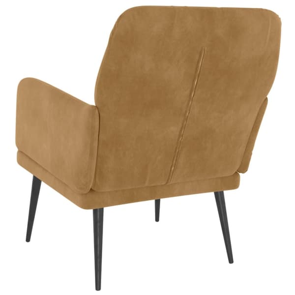 Fåtölj brun 62x79x79 cm sammet