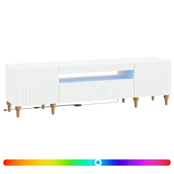 LED TV-skåp Vit Konstruerat trä
