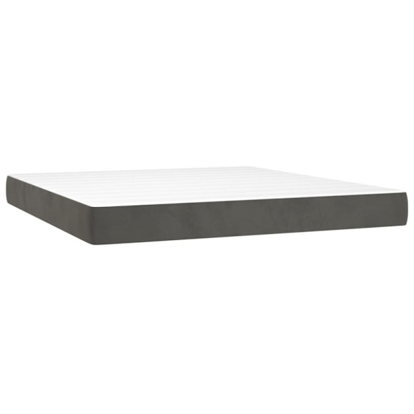 Pocketresårmadrass medium mörkgrå 152x203x20 cm sammet