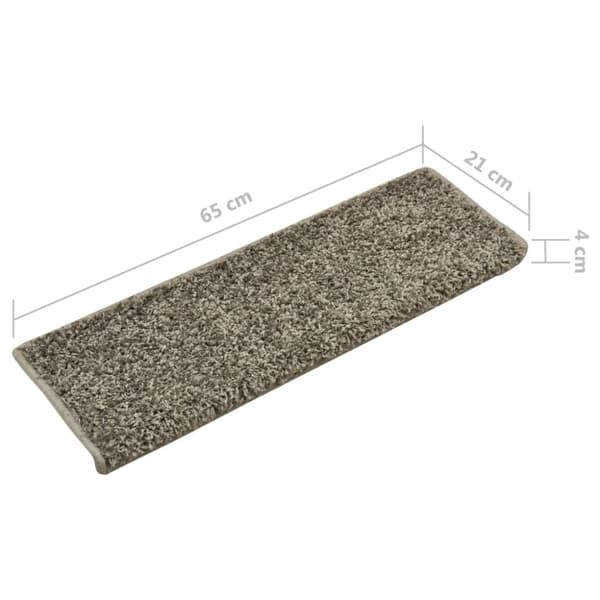 Trappmattor 10 st 65x21x4 cm grå rektangulär kant