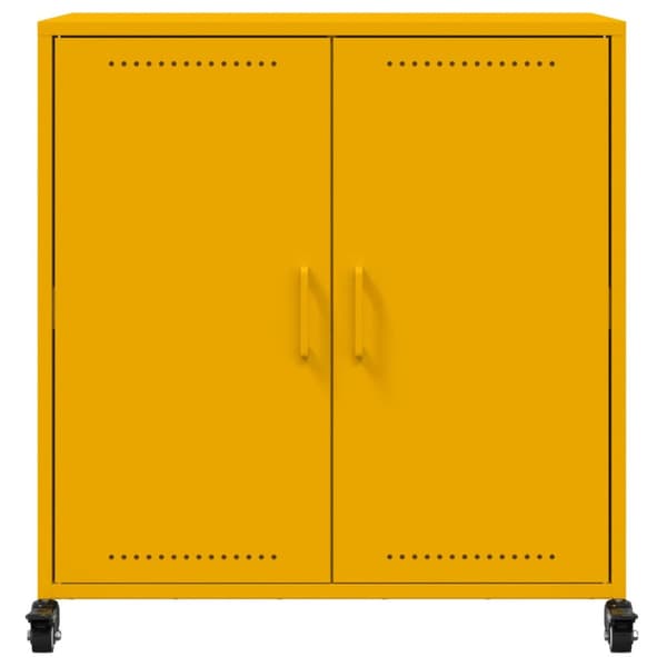 Skänk senapsgul 68x39x72 cm stål