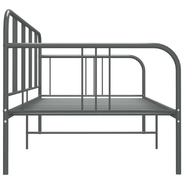 Sängram bäddsoffa grå metall 90x200 cm