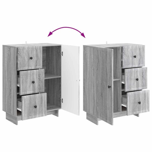 Sideboard Grå sonoma-ek 66 x 34,5 x 90 cm Konstruerat trä