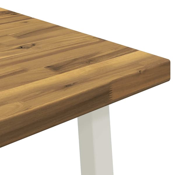 110 x 55 x 75 cm Massivt Akaciaträ Vit Rektangulär