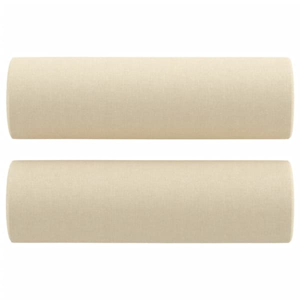 2-sits soffa med prydnadskuddar gräddvit 120 cm tyg