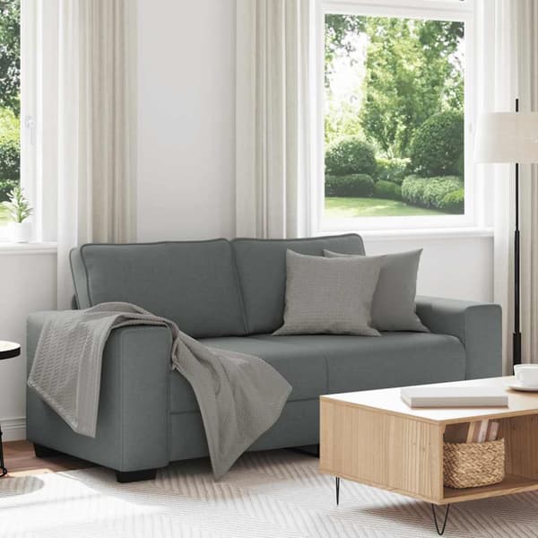 2-sitssoffa mörkgrå 180x77x82 cm tyg