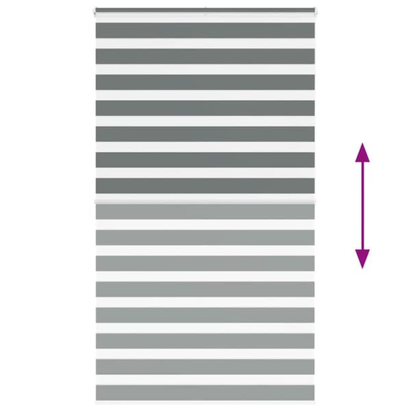 Rullgardin zebra mörkgrå 135x200 cm tyg bredd 130,9cm polyester