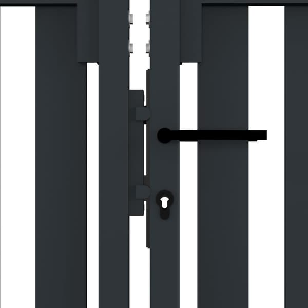Dubbeldörrsgrind stål 300x150 cm antracit