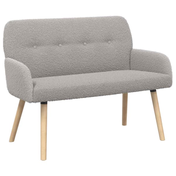 2-sitssoffa med ben i massivt trä Ljusgrå Bouclé