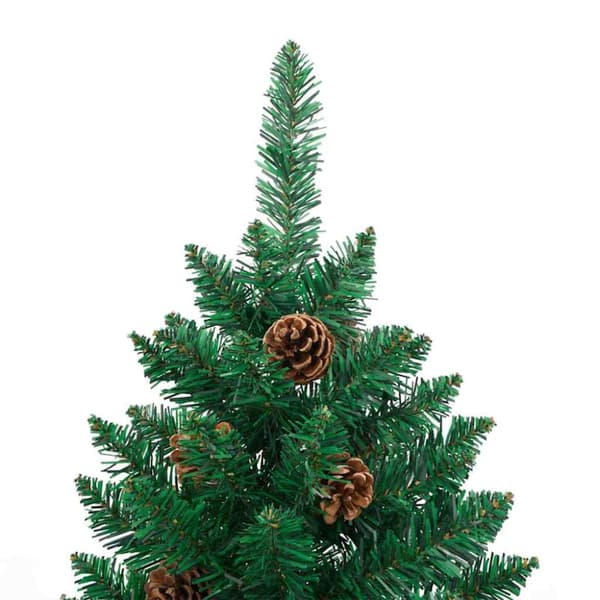 Smal julgran Grön 180 cm PVC och solid furu