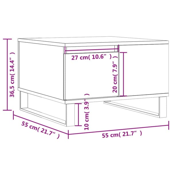 Soffbord vit 55x55x36,5 cm konstruerat trä