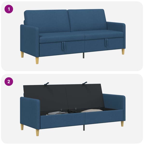 Soffa med förvaring Blå 192 x 78 x 87 cm Polyester