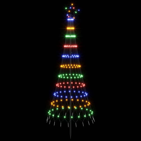 LED Julgran 180 cm 230 LED-lampor Mångfärgad Järn Svart