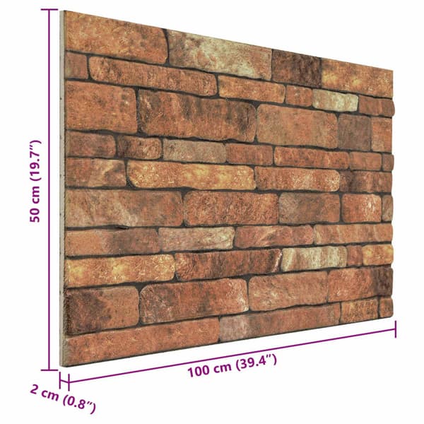 Väggpaneler 10 pcs Brun och vit 100 x 50 cm EPS Skum