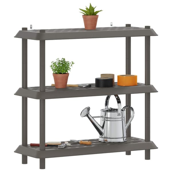 Hyllsystem 3 nivåer 100 x 40 x 96 cm PP Ljusgrå