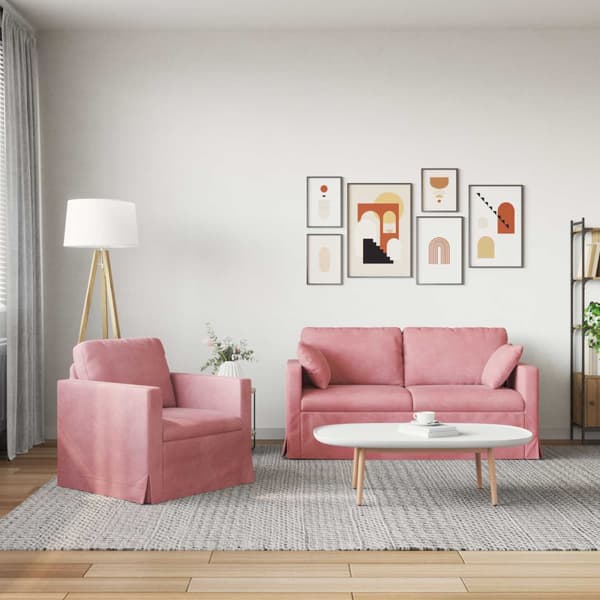 Soffset 2 pcs Rosa 158 x 78 x 80 cm Sammet