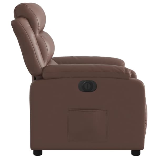 Elektronisk reclinerfåtölj brun konstläder