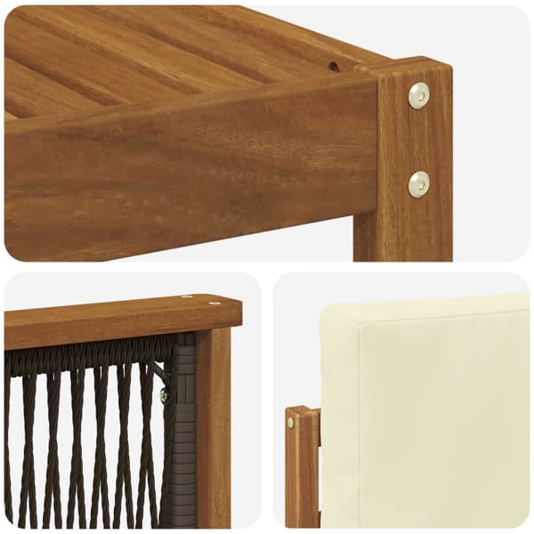 Utomhussoffset med kudde 4 pcs Naturlig och Grädde