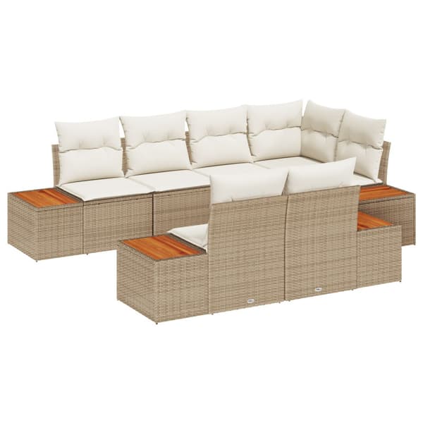 Trädgårdsoffset 7 st Beige konstrotting