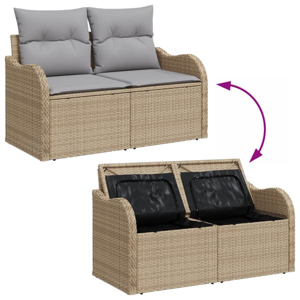 Trädgårdsoffset 9 st Beige och Ljusgrå konstrotting