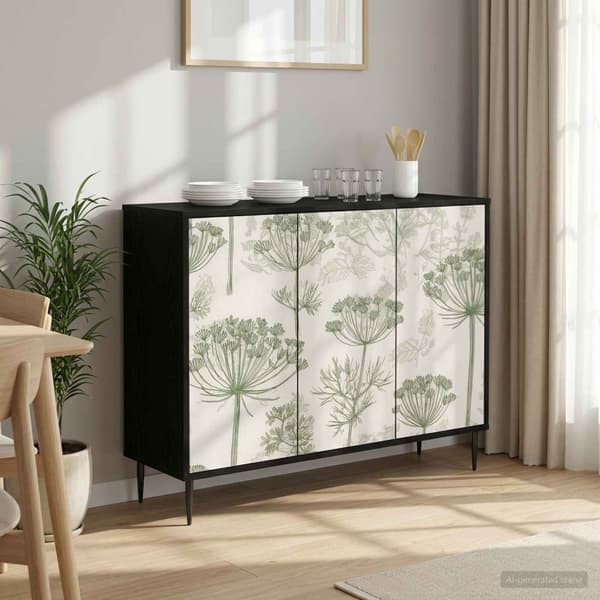 Sideboard GOTHA Svart ek 102 x 33 x 76 cm Konstruerat trä