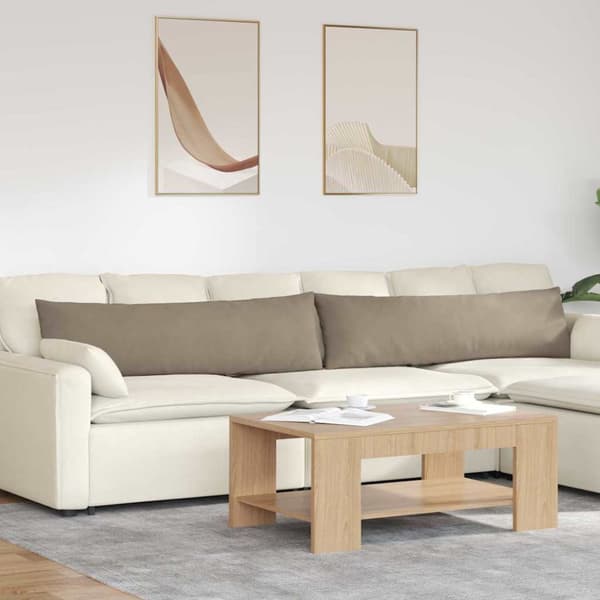 Sofakuddar 2 pcs Taupe 145 x 40 cm tyg
