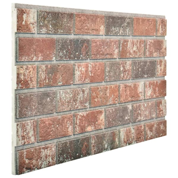 Väggpaneler 10 pcs Mörkbrun och grå 100 x 50 cm EPS Skum