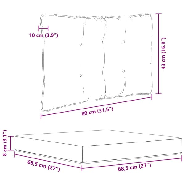 Utomhus Soffa Kudde 3 pcs Vinröd Polyester