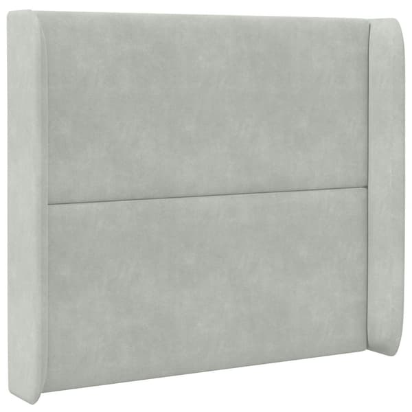 Sänggavel Öra Ljusgrå 80 x 16 x 4 cm Sammet