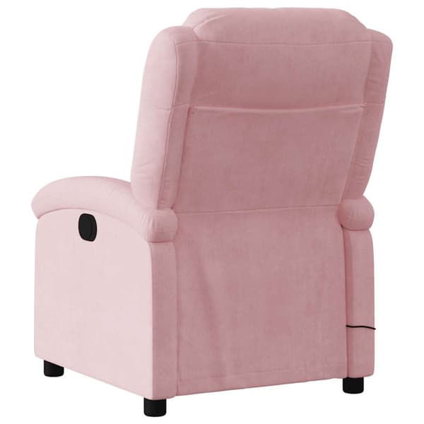 Elektrisk massagefåtölj rosa sammet