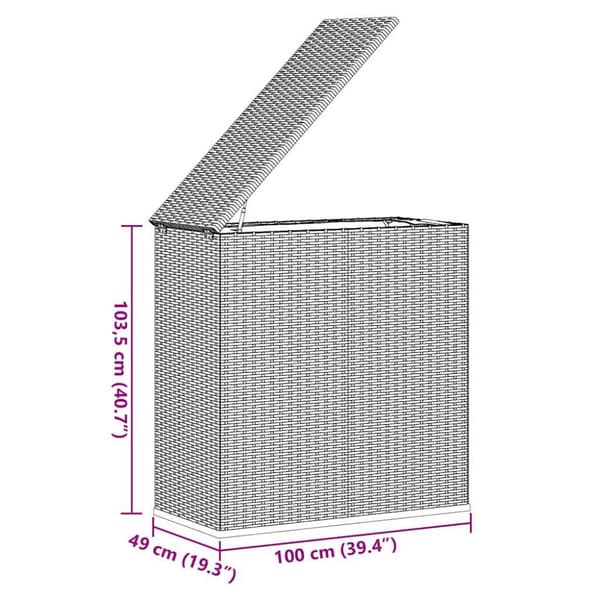 Dynbox PE-rotting 100x49x103,5 cm brun