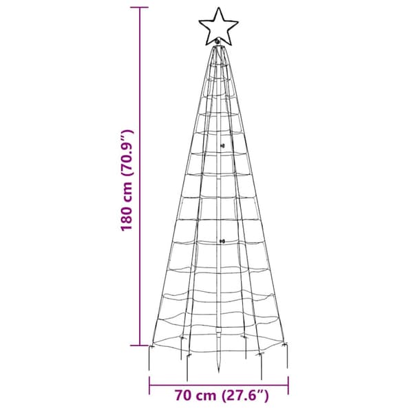 LED julgran med spikar 220 LED kall vit 180 cm