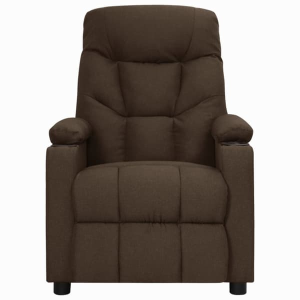 Reclinerfåtölj mörkbrun tyg