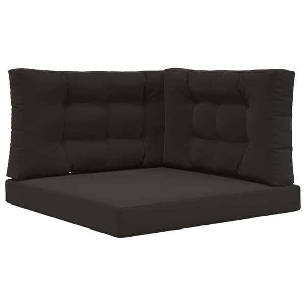 Utomhus Soffa Kudde 3 pcs Svart Polyester