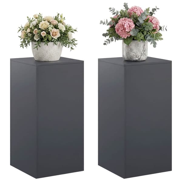Växtställ 2 pcs Antracit 40 x 40 x 80 cm Galvaniserat stål