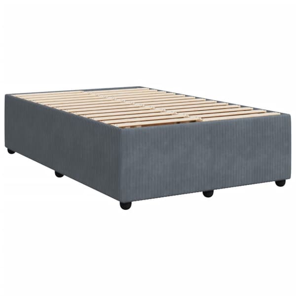 Ramsäng med madrass mörkgrå 120x190 cm sammet