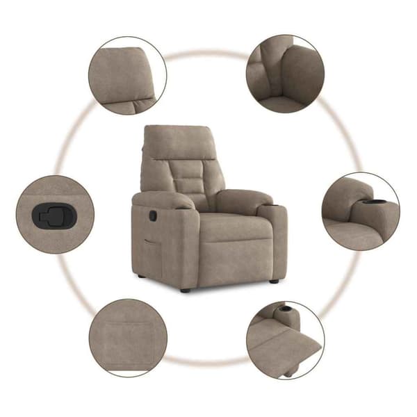 Reclinerfåtölj taupe mikrofibertyg